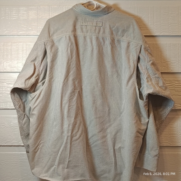 Duluth Trading Company XXL Button Up Mens Shirt Blue/White Striped 100% COTTON - Picture 6 of 6